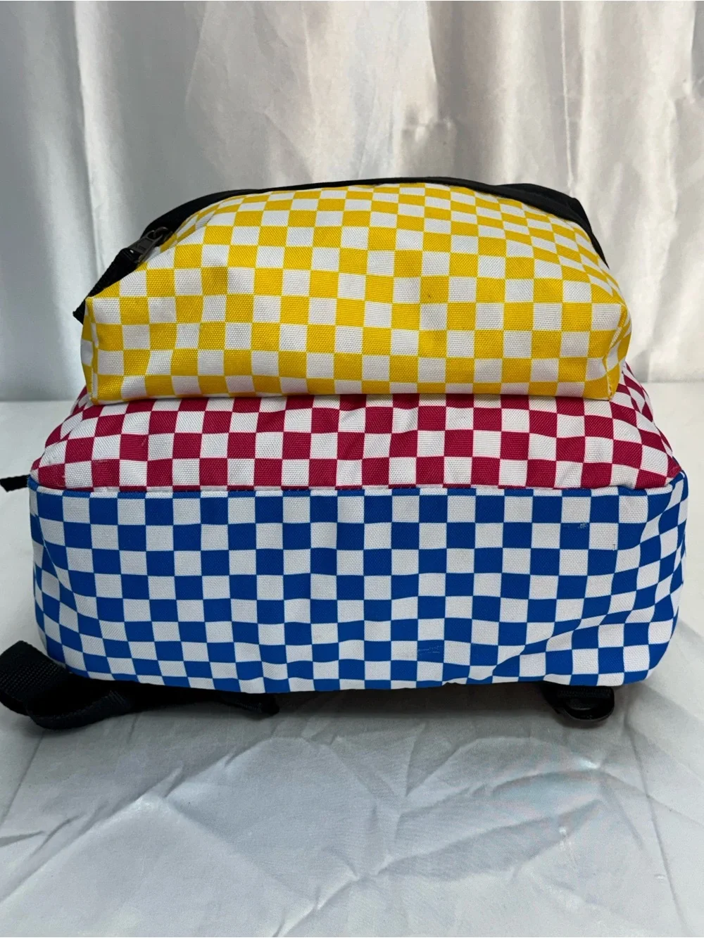 Vans Realm “Off the Wall” Checkered Blue Green Red Yellow with Black Accents